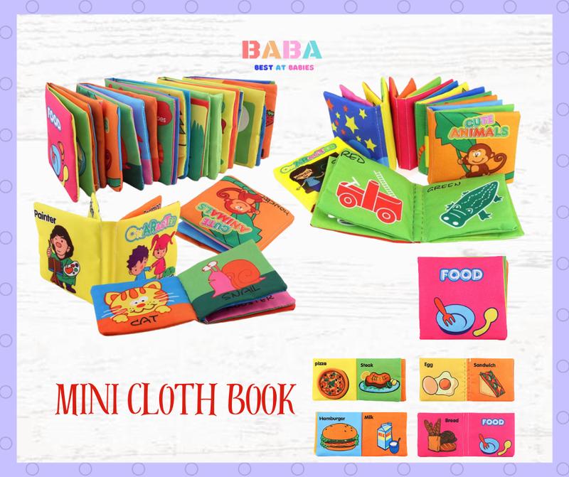 BABA Baby Infant Mini Early Educational Color Soft Fabric Cloth ...
