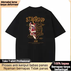 2026 Kaos Trendy Gaya Amerika Berat Katun Murni dengan Cetakan Huruf, Atasan Lengan Pendek Kasual Leher Bulat Pria