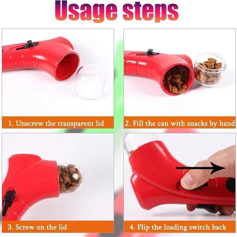 Pet Treat Shooter with Cat Comb, 2 Counts Interactive Pet Treat Launcher and Cat Comb, Cat Treat Gun Shooter, Puppy Award Snack Catapult Toy for Exercise & Play 7