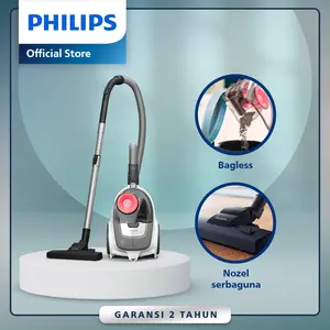 Philips Vacuum Cleaner Bagless 2000 Series - XB2142/09 Putih - [Powercyclone 4/Daya Jangkau 9m/Nozel Serbaguna] - Vacuum Cleaner Philips Penyedot Debu, Philips Vacum Cleaner Philips