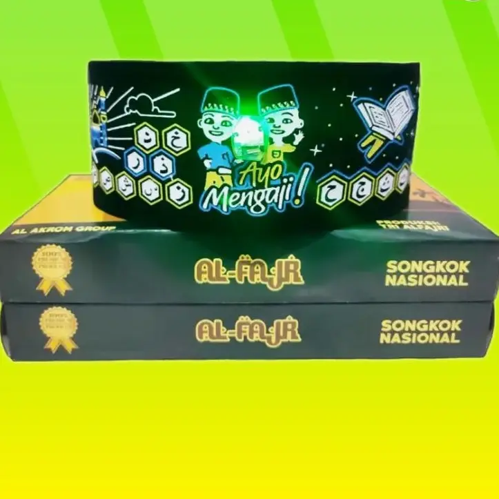 Peci Songkok Kopiah Motif Karakter Anak dengan Lampu LED Bordir Kuat dan Lembut Nyaman Dipakai 3