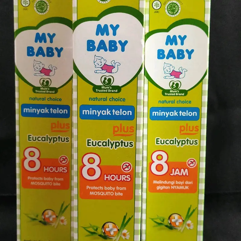 MY BABY minyak telon plus 150ml perlindungan nyamuk 8jam eucalypstus lavender 1