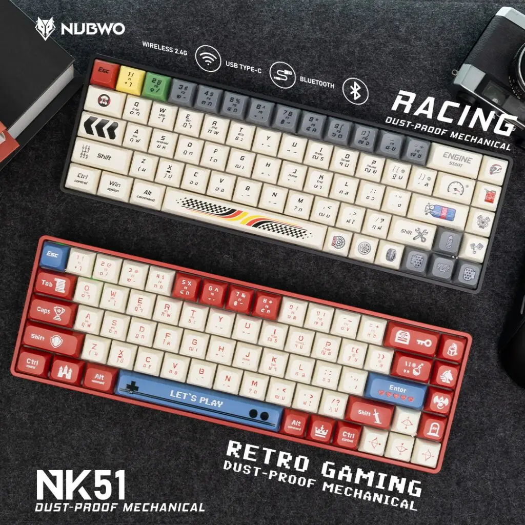 คีย์บอร์ดเกมมิ่ง NUBWO NK-50 & NK-51 Mechanical Keyboard 65% มีให้เลือก 2 Switch Blue / Red NK51 คีย์บอร์ด  ไร้สาย คีย์  บอร์ด bluetooth  keyboard