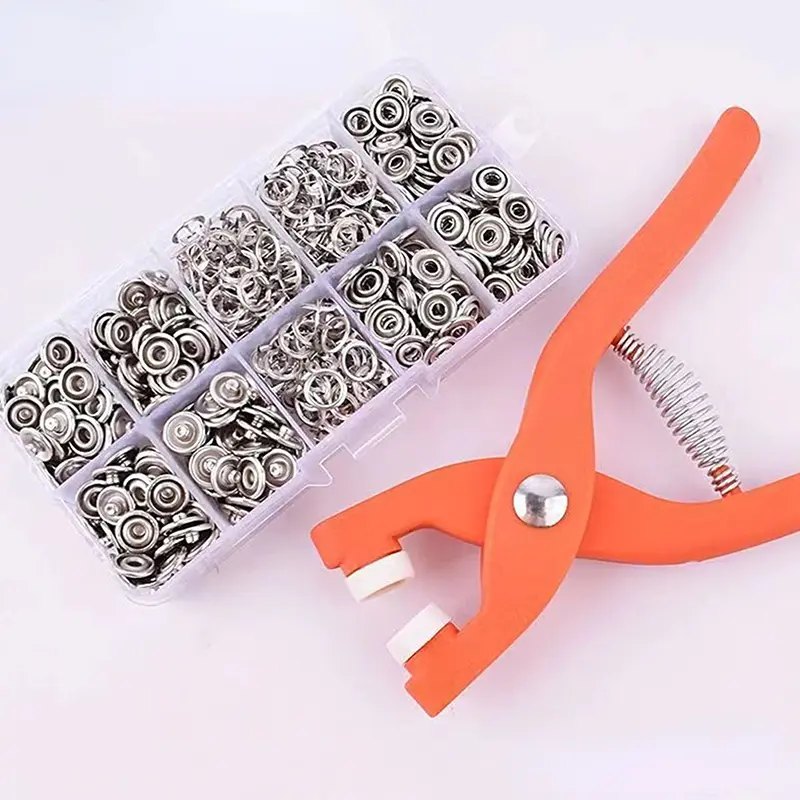 Kìm May Kim Loại, 50 / 100 Cái, Dụng Cụ May Kim Loại, Khóa Năm Móng, Nút Chụp Kim Loại, Khâu Quần Áo, Chốt Miễn Phí, Dụng Cụ May An Toàn