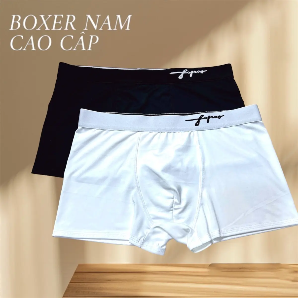(COMBO 2 CHIẾC: ĐEN-TRẮNG) QUẦN SỊP ĐEN-TRẮNG CAO CẤP THUN LẠNH CO GIÃN THOÁNG MÁT Boxer Quần Boxer Menswear Nam