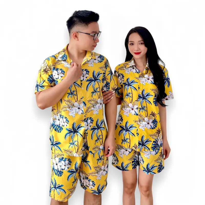 [Xưởng Xả Kho] Bộ Sơ Mi Đi Biển Họa Tiết  Nổi Bật  - Sơ Mi Hoa Lá - Sơ Mi Du Lịch - Áo Nhóm Team Building- Đủ Size Nam Nữ- - Kate Voi Top Women 8