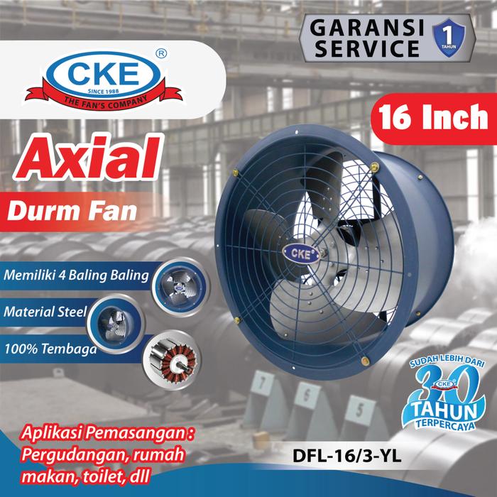 Gambar CKE Drum Fan DFL-16 3 16 Inch INDUSTRI Blower Tabung Blower Gedung dari CKE Fan Official Kota Administrasi Jakarta Barat Tokopedia