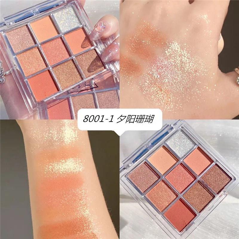Bảng Phấn Mắt, Chocolate Jiugongge, Phấn Lung Linh Và Lì Tông Màu Đất, Trang Điểm Màu Nude Thuần Khiết, Giá Rẻ, Thích Hợp Cho Học Sinh, Phấn Mắt Chín Màu 6