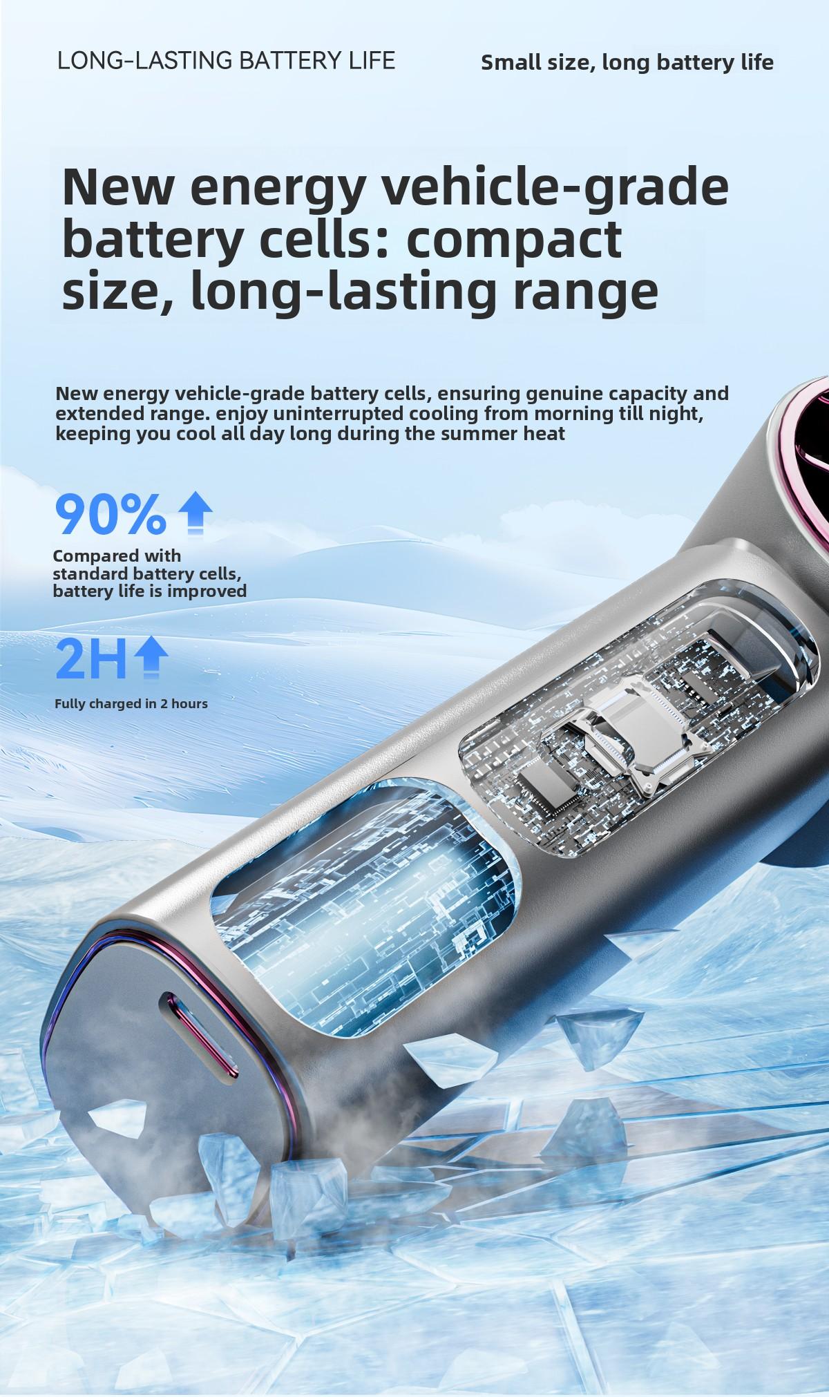 Kipas Pendingin, Kipas Genggam Mini Bergaya, Kecepatan Angin Ekstra Tinggi dengan 100 Pengaturan Kecepatan, Kipas Turbin Portabel untuk Luar Ruangan