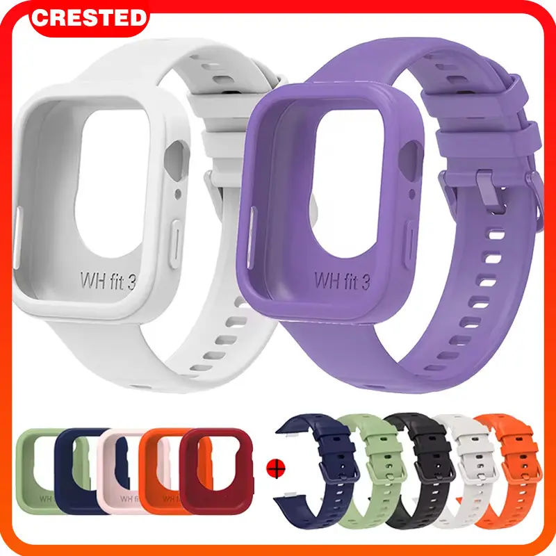 Thể Thao Mềm Silicone Sleeve Dây Đeo Cho Huawei Watch Fit 3 Trường Hợp Bumper Anti Gores Màn Hình Bảo Vệ Bìa Vòng Tay