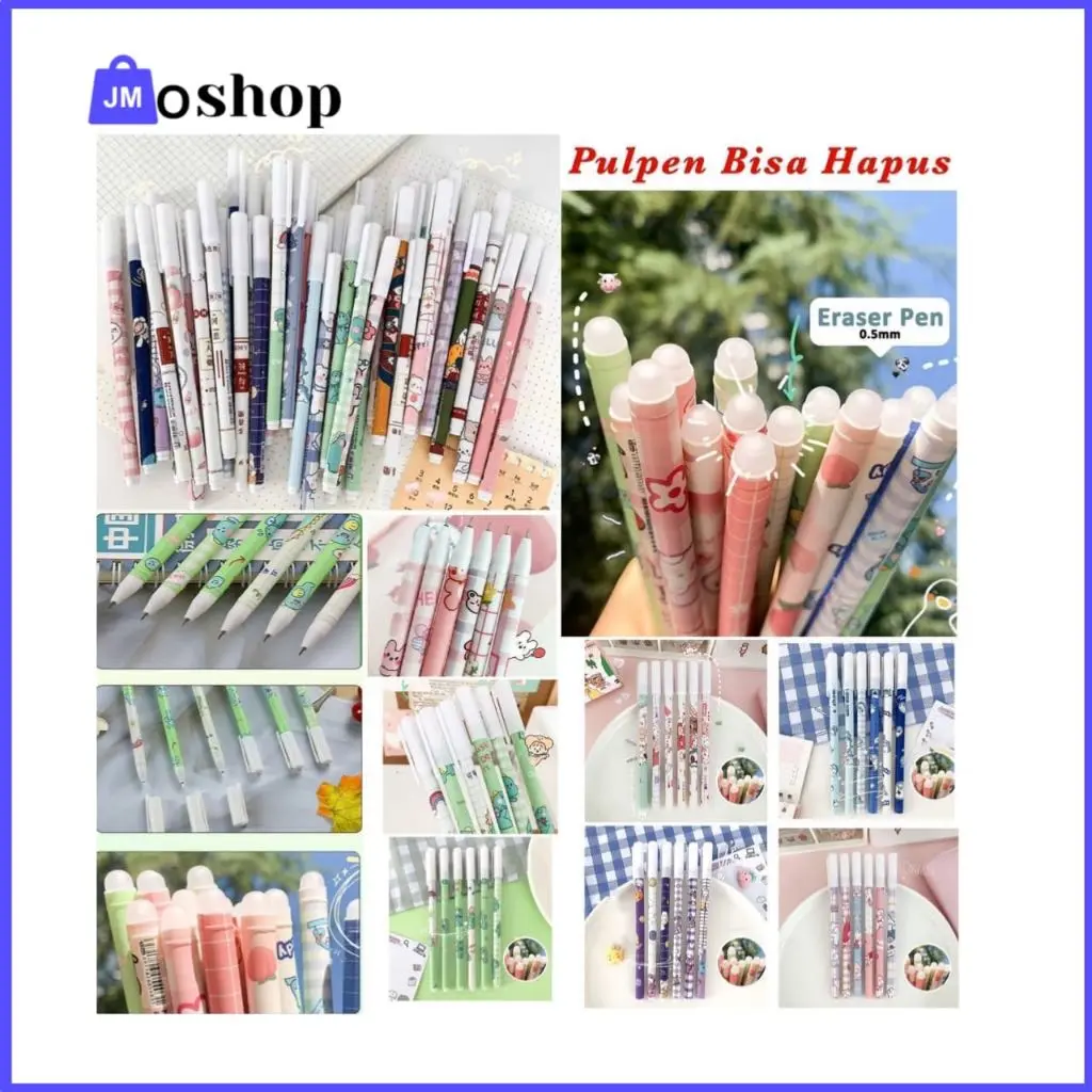Pulpen Bolpoin Bisa Hapus Gel Eraseable Pen Motif Karakter Lucu