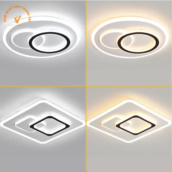 Đèn Ốp Trần, Mâm Ốp Led Hiện Đại Trang Trí Phòng Khách, Phòng Ngủ (Bảo Hành 2 Năm)