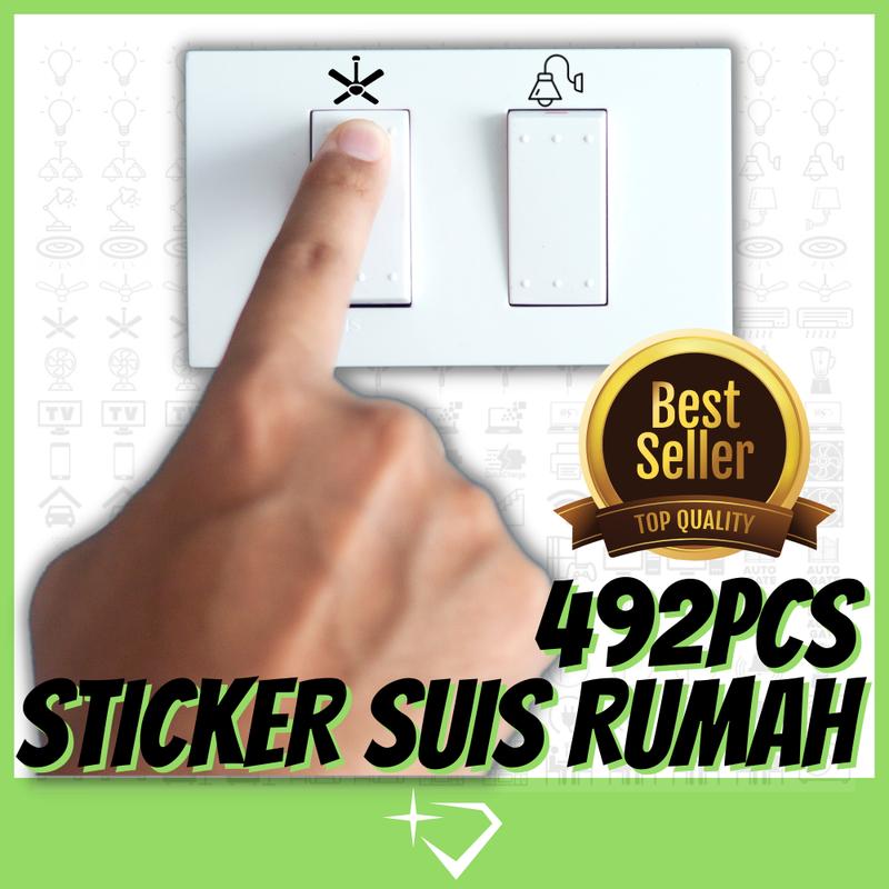 492pcs High Quality Switch Sticker Suis Rumah | Stiker Suis Label ...