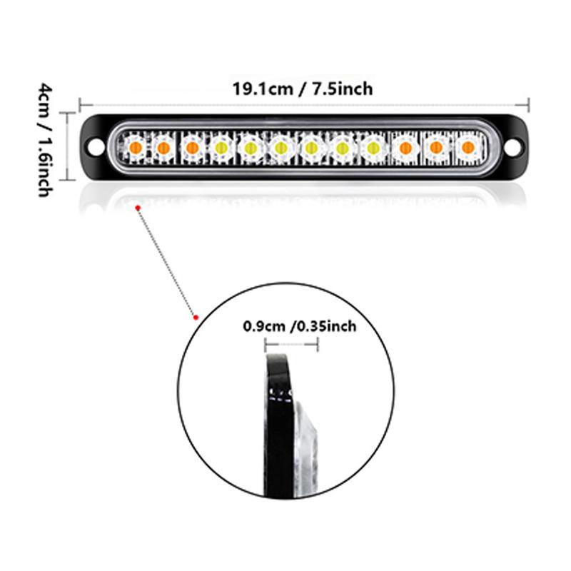 Product Introduction of 12LED Car Strobe Warning Light Cheap Strobe Grille Flashing Lightbar Truck Car Beacon Lamp Amber Traffic Clearance Light 28
