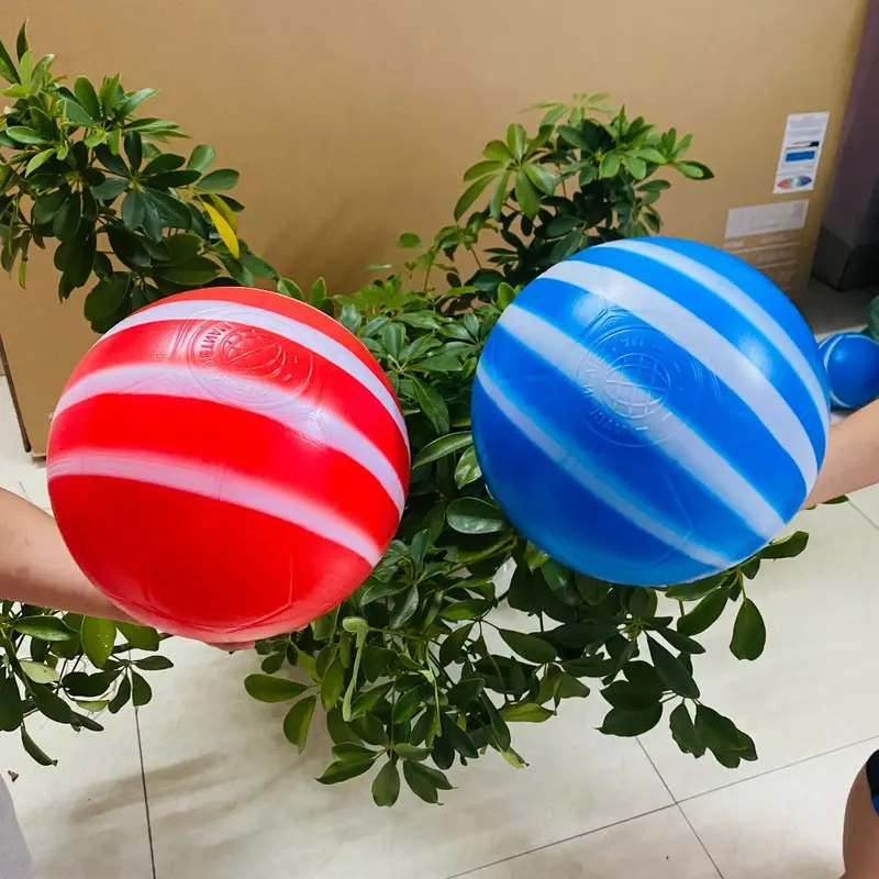 Bóng nhựa kẻ sọc 15cm-18cm Việt Nam cao cấp, bóng nhựa vận động đá bóng đồ chơi an toàn cho bé 0