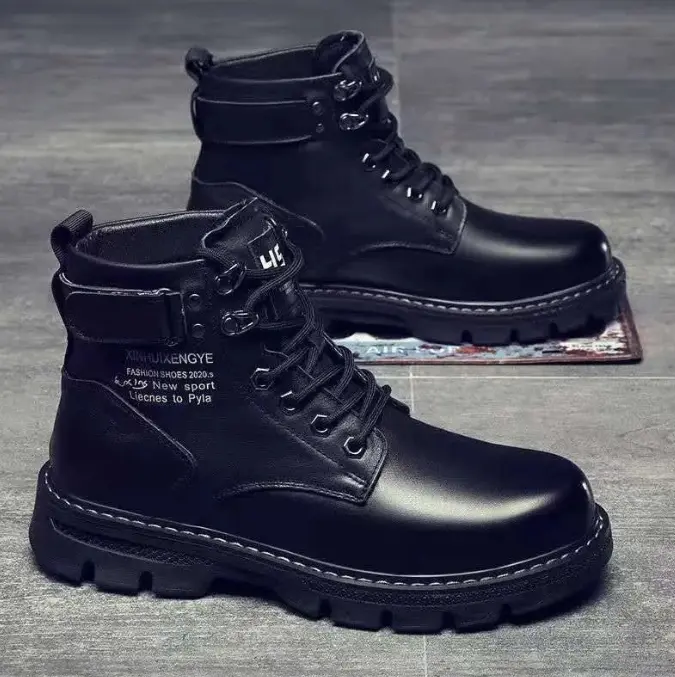 Bốt nam da lì Hàn Quốc sang trọng đế cao tôn dáng phong cách dễ vệ sinh 006 Boots 1