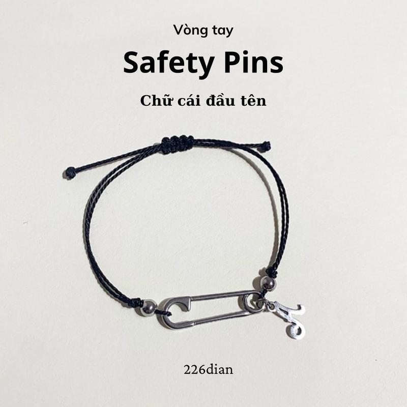 226dian Vòng tay waterproof safety pin chữ cái đầu tên 0