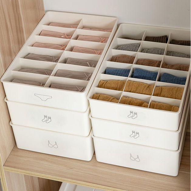 Underwear Storage Box Kotak Penyimpanan Pakaian Dalam Kaos Kaki Dengan Tutup Tempat Penyimpanan Pakain Dalam Serbaguna Merah 2