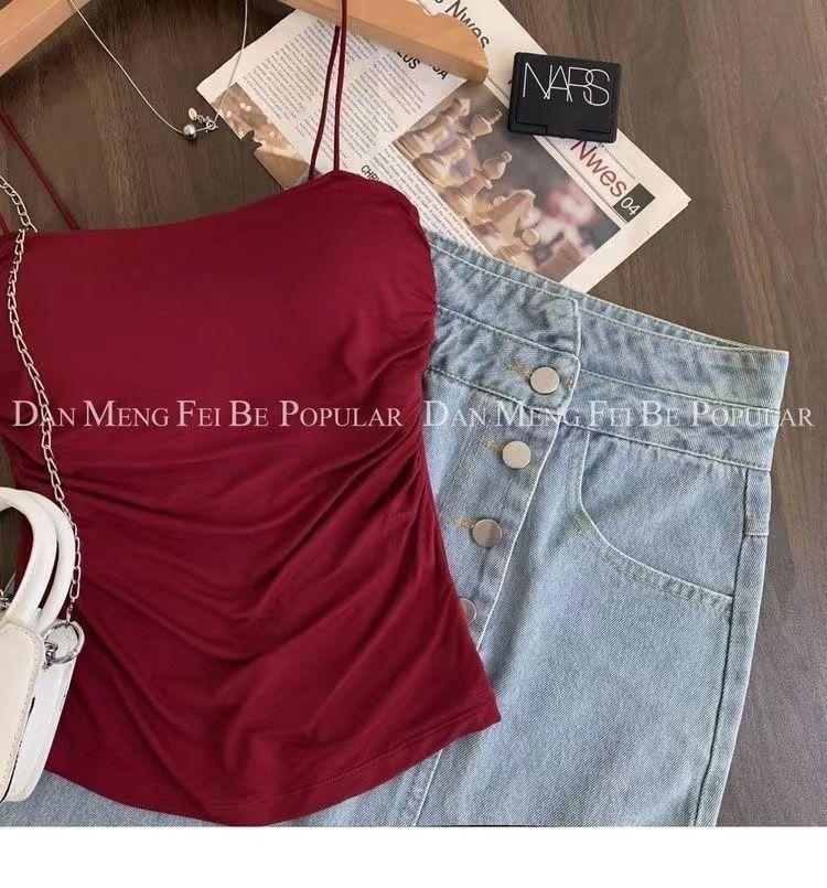 Product Introduction of Áo Vest Lưng Làm Đẹp, Kiểu Trượt, Màu Đỏ, Có Đệm Ngực, Có Thể Mặc Bên Trong, Cơ Sở Mỏng Và Gợi Cảm, Áo Ống Cô Gái Nóng Bỏng, Chống Trượt, Áo Đẩy Lên 6