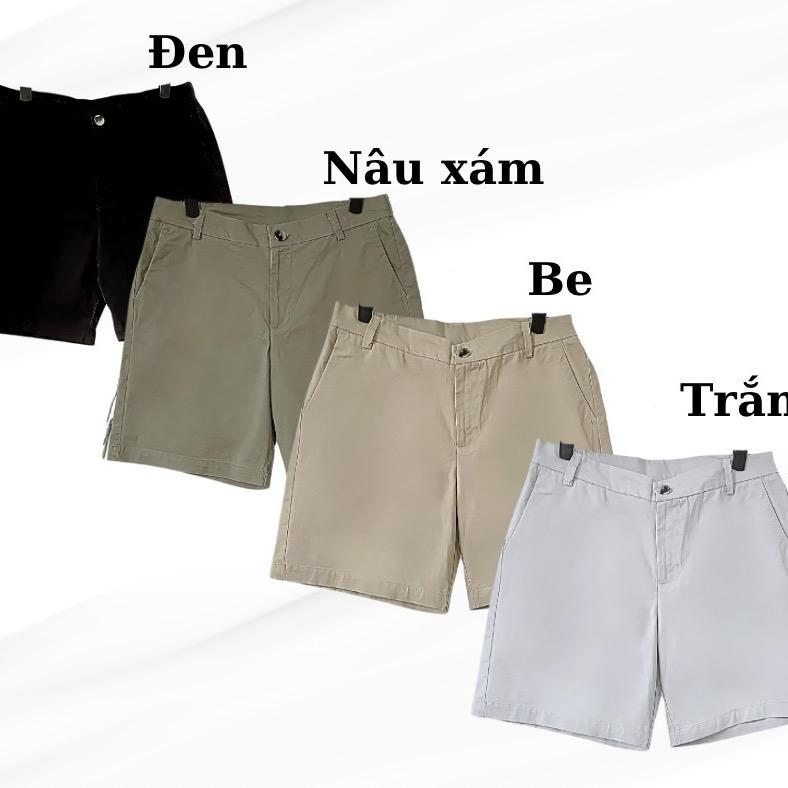 Quần short nam ngắn DEMANIC vải kaki Mềm Mịn, Lưng Đai Thun, Sang Trọng, Chuẩn Form Menswear Có Túi Cotton