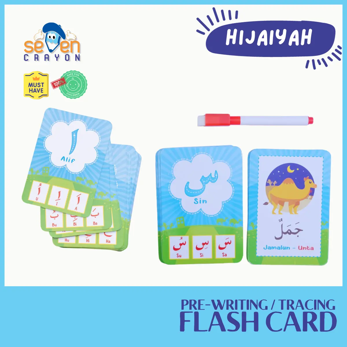 Kartu Flashcard Huruf Kartu Flashcard Hijaiyah Cocok dimainkan anak 3 hingga 5 tahun bahan berkwalitas dan harga termurah bisa cod