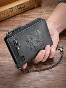Cartera Corta para Hombre con Multi Ranuras para Tarjetas, Cartera con Cierre de Cuero PU Casual, Cartera Multifuncional para Hombre para Uso Diario
