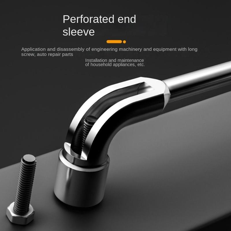Product Introduction of Durable L-shaped Hardware Tools Elbow Milling Mouth Socket Wrench Portable 7-shaped Perforated Wrench 18