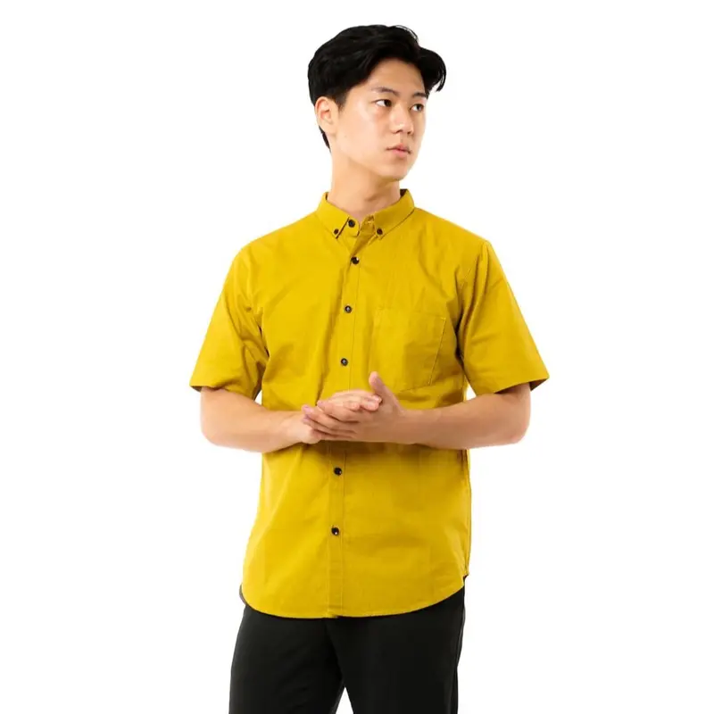 Helten Kemeja Kasual Pria Warna Merahbata Teracota Lengan Pendek Comfort Slim Katun Tekstur Distro Casual Slimfit Baju 6