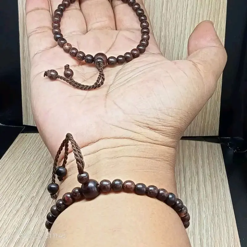gelang tasbih kayu galih asem asli 5mm 33butir 1