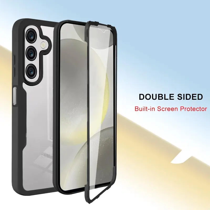 Huzhide for Samsung Galaxy A16 5G Case with Built-in Screen Protector, 360 Degree Full Body Protective Military Grade Shockproof Clear Cover Rugged Bumper Slim Phone Case for Galaxy A16 5G, Black 5