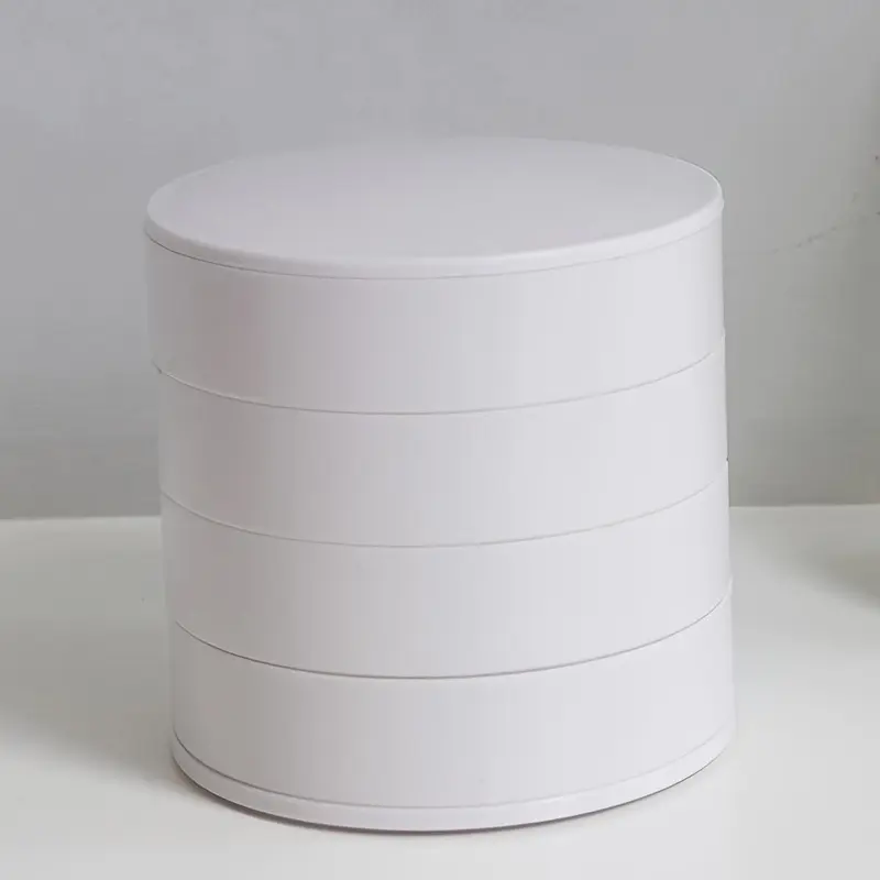 Round Multi-layer Desktop Rotating Jewelry Storage Box, Dust-proof Rotatable Accessories Makeup Organizer with Lid for Dressers for Bedroom, Room Organizer, Sweet Furniture, Dressers Countertop Organizers, Home Decoration, Room Decor, Teenage Girl Gifts 5