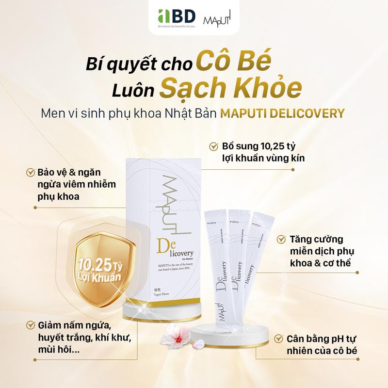 Men Vi Sinh Phụ Khoa Maputi Delicovery Nhật Bản - Bổ Sung 10 Tỷ CFU Lợi Khuẩn, Giảm Khí Hư, Ngứa Rát, Viêm Nhiễm Vùng Kín 2