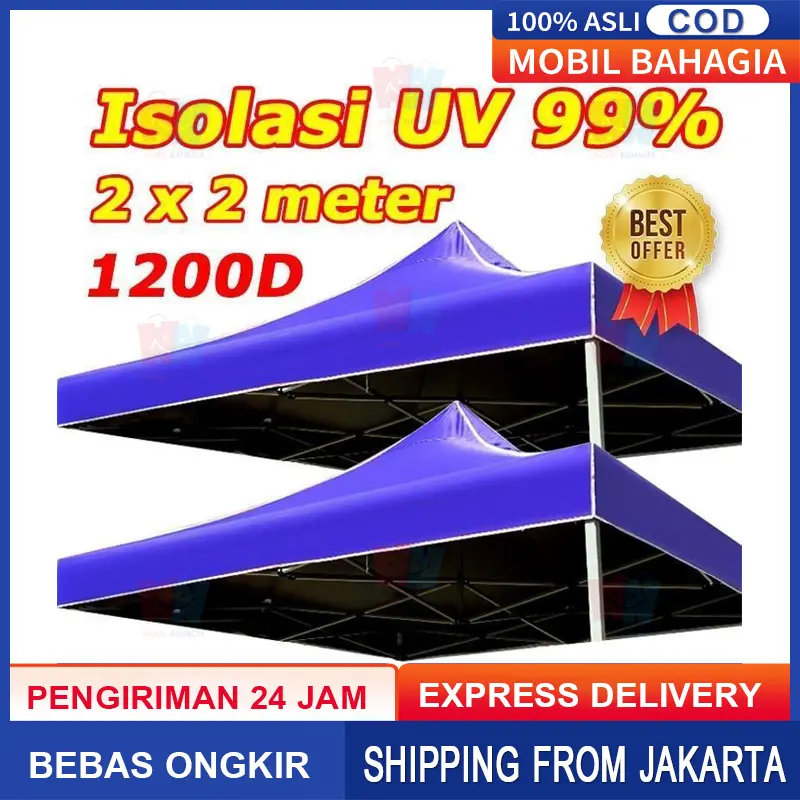 Terpal Atap Tenda Polyester Import Lipat 2x2 3x3 Murah 600D Anti Air ...