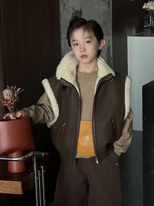 Áo Khoác GIle Da Lộn MT46200 Lót Lông mịn 2 Màu 12-33Kg(2 đến 9 tuổi) Cho bé Trai Và gái