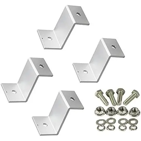 (4pcs) Solar Panel Mounting Hardware Z Type Bracket Aluminum W/Stainless Bolt for RV Boat Off Grid 38mm Width Solar Panels
