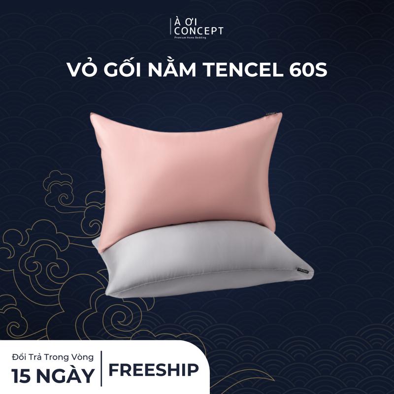 Vỏ Gối Nằm Lụa Tencel Cao Cấp À Ơi Concept Mềm Mịn Thoáng Mát Nhiều Màu Sắc Size 50x70cm Có thể giặt