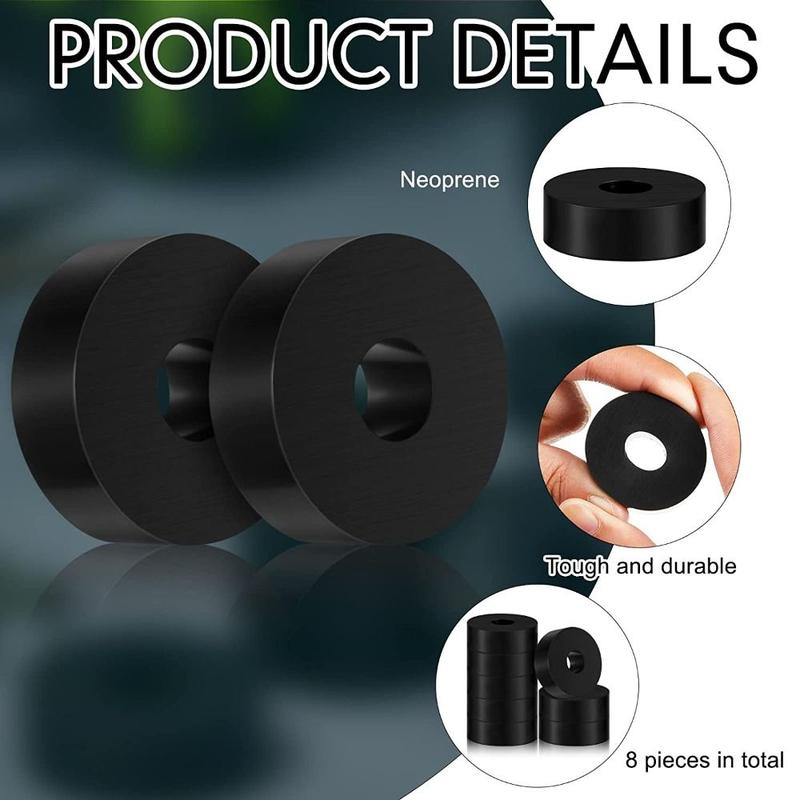 Product Introduction of Bushings Getah Neoprena, 8 Keping, 1 Inci OD x 3 / 8 Inci ID x 1 / 2 Inci, Pengatur Jarak Getah, Warna Hitam, Tebal Bulat, Pencuci, Anti Getaran, Pengatur Jarak Serbaguna, Pencuci, Sesuai untuk Aksesori Rumah dan Kereta 13