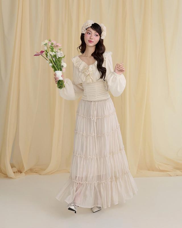 [BST SUNNY BLOOM] Chân váy voan xòe dài COCOBEBE MILAY SKIRT