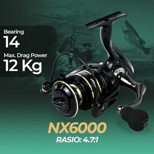 PROMO Reel Pancing Spinning Murah Metal TaffSPORT NX6000 4000 2000 Reel Pancing Spinning Fishing 4.7:1