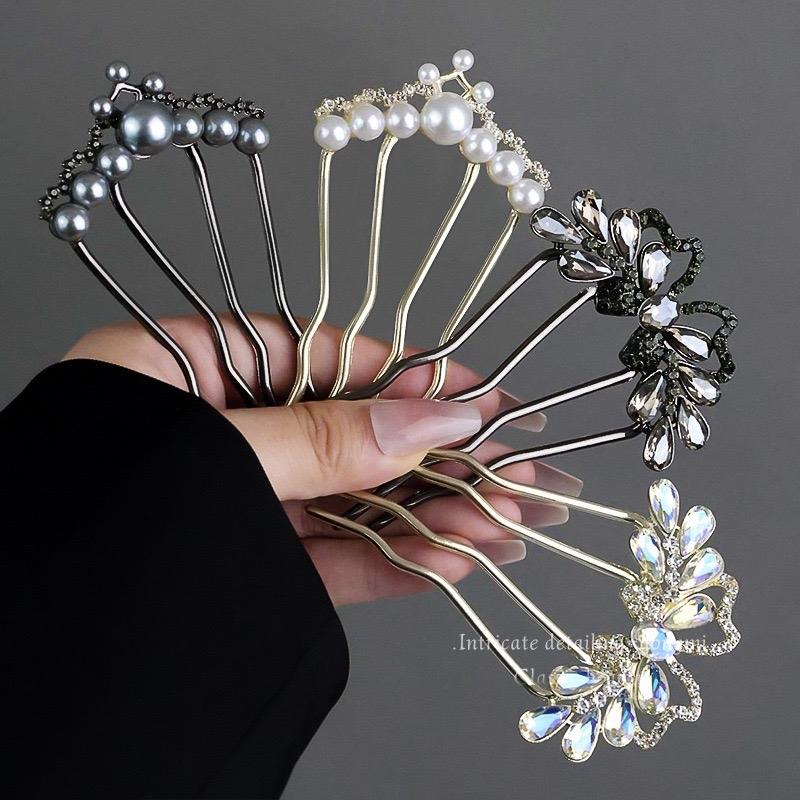 Trâm Cài Tóc Lược Đính Đá, Ngọc Trai Nhiều Loại.