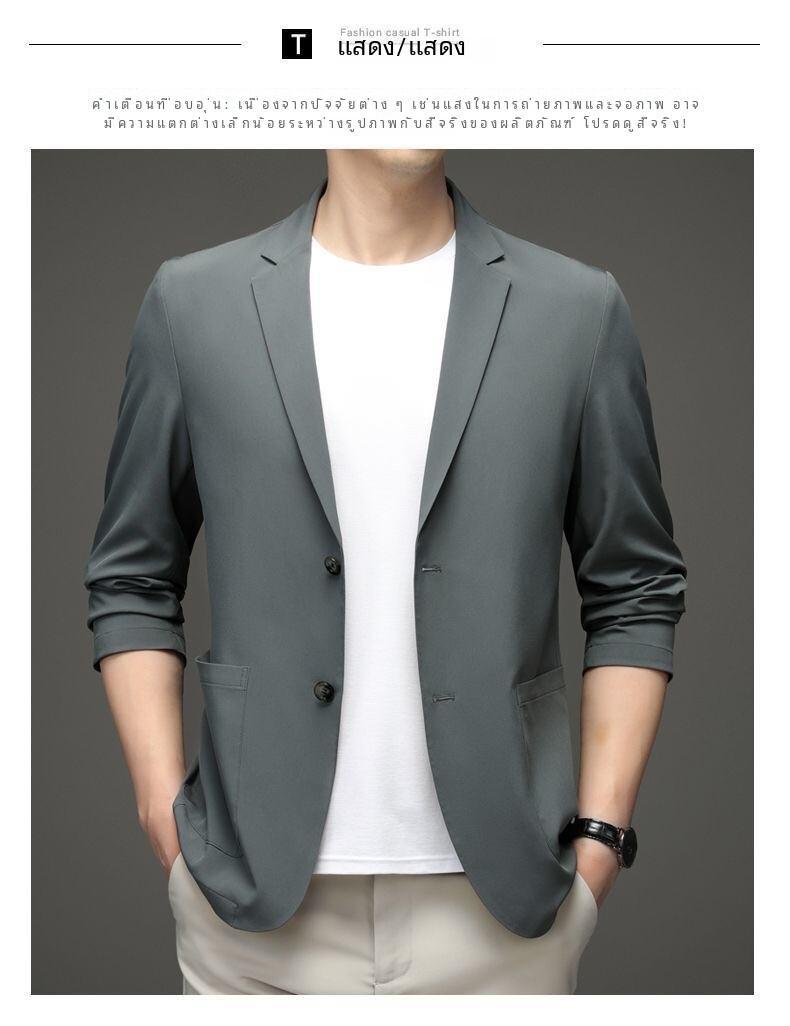 Product Introduction of Thin, loose men's suit for summer. Sun Protection Coat Ice Silk Casual Business Style Sun Protection Coat for Men 11