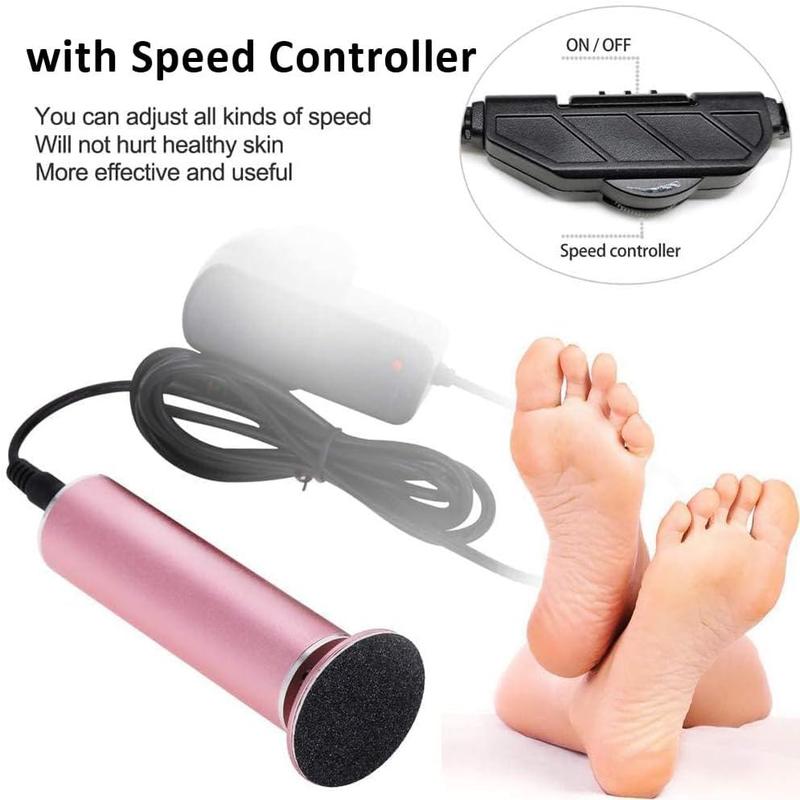 TikTok Shop Electric Foot Callus Remover Speed Adjustable with 60 count Sandpaper Disk Professional Electric Foot File Pedicure Tool Foot Sander for Upraded FCR 1 Pink