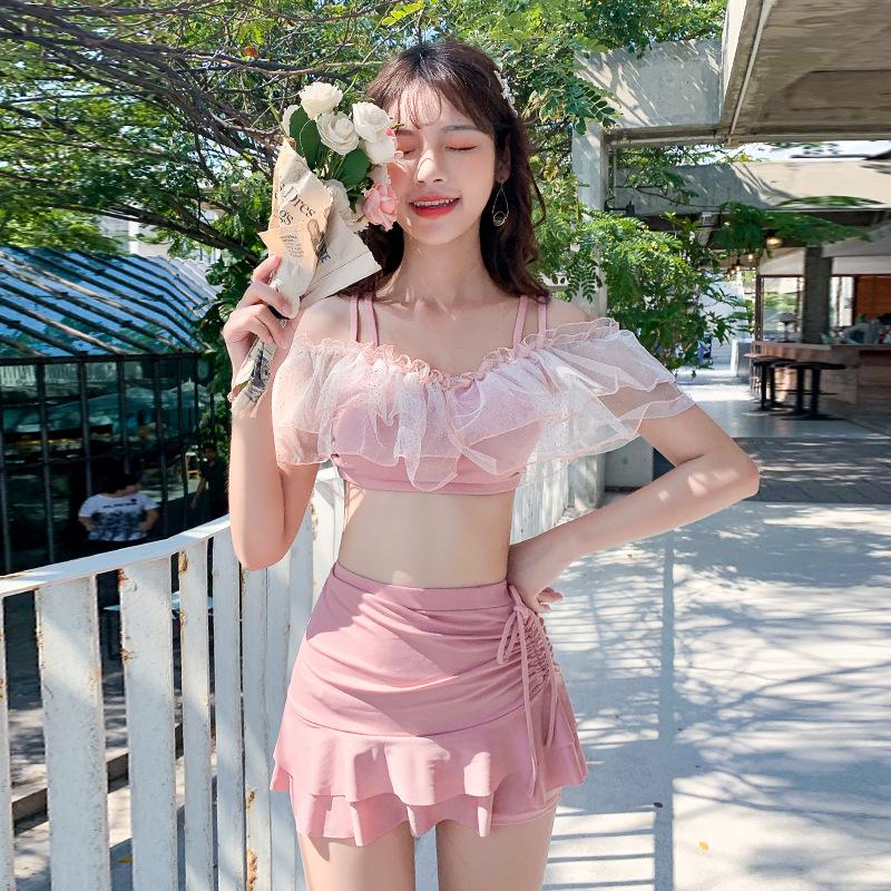 Bộ Bikini, 2 Món, Dành Cho Nữ, Trang Phục Mùa Hè, Thiết Kế Thanh Lịch, Hở Lưng, Có Nơ, Thời Trang, Phong Cách Hàn Quốc, Đồ Bơi, Thích Hợp Cho Bé Gái Ngọt Ngào, Kiểu Trễ Vai Hai Mảnh Áo Top 0