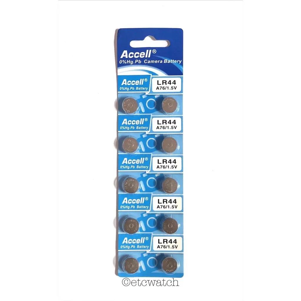 ถ่านกระดุม Accell LR44 / AG13 / L1154 1แผง 10ก้อน