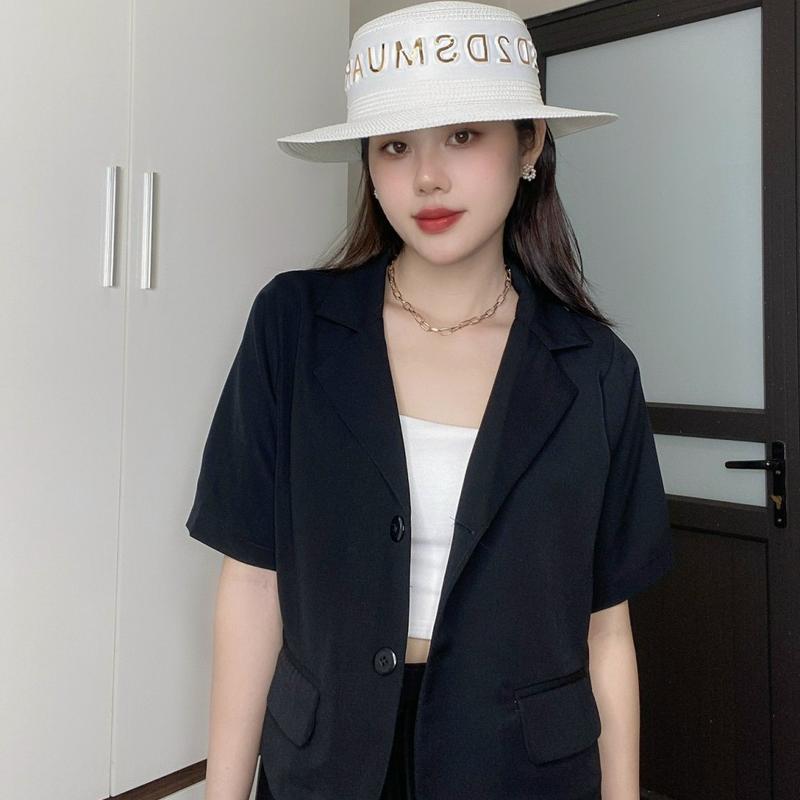 Áo Blazer Lửng Ngắn Tay 1 Lớp, áo vest ngắn tay Top Nữ 2