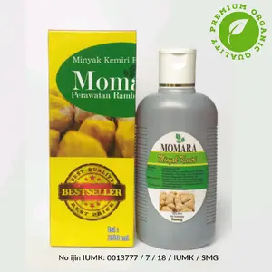 Minyak Kemiri Bakar MOMARA 100% Asli Original Treatment Rambut Alami Ukuran 250ml