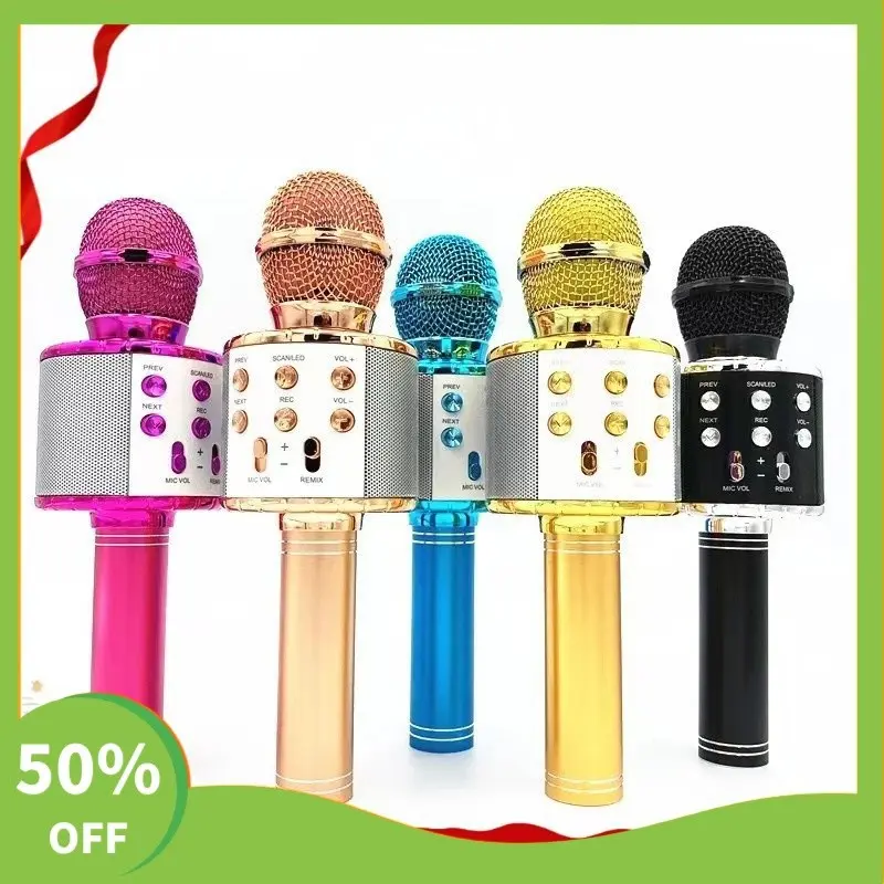 【Hàng Sẵn】Mic Hát Karaoke Kèm Loa Bluetooth WS-858 Đa Năng micro karaoke,mic bluetooth karaoke,karaoke bluetooth 0