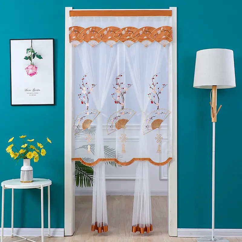 Rèm Lưới, Hai Lớp, 80 * 190 / 100 * 210cm, Thích Hợp Cho Phòng Khách Và Phòng Ngủ, Rèm Chống Muỗi, Rèm Không Cần Đục Lỗ, Rèm Ren, Rèm Cửa Ren, Thiết Kế Hình Quạt Mận, Thích Hợp Cho Phòng Ngủ Và Phòng Tắm, Rèm Thêu Mới 7