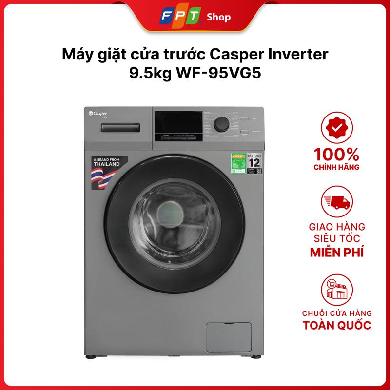 Máy giặt cửa trước Casper Inverter 9.5kg WF-95VG5