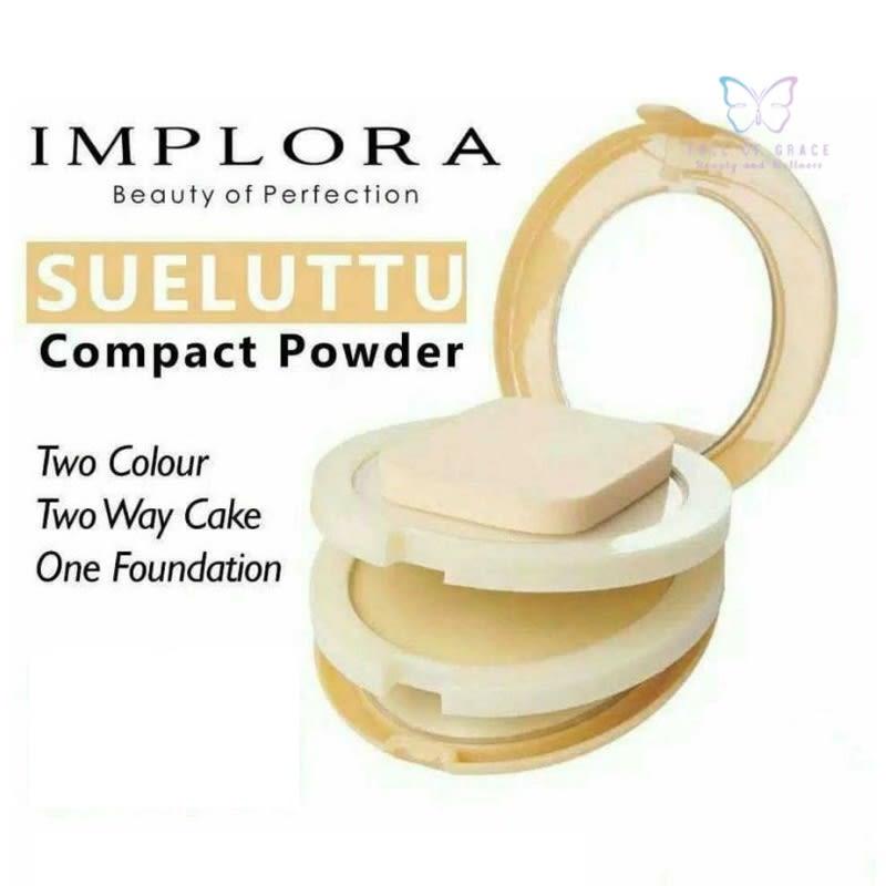 Implora Compact Powder Sueluttu Compact Powder Two Color Two Way Cake One Foundation Bedak Implora Sueluttu Best Seller 0